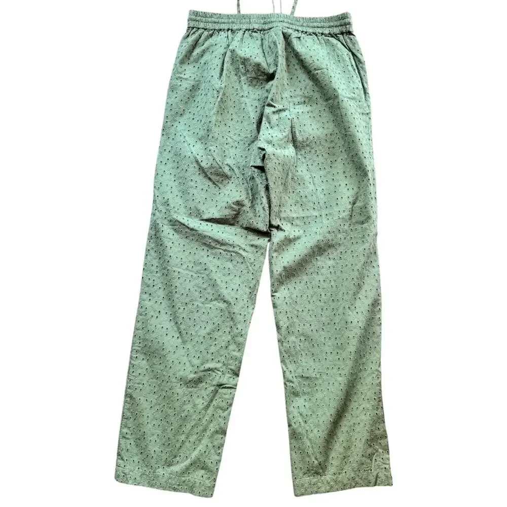 J.Crew Women's Eyelet Green Patterned Pants Sz XS NWT